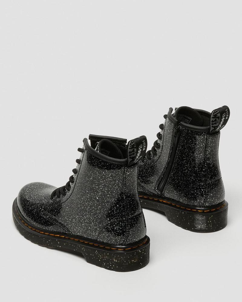 Kids' Dr Martens Junior 1460 Glitter Lace Up Boots Black | AU 676DFM